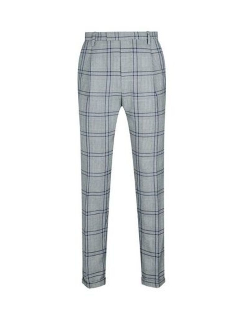 Mens 1904 Dalton Grey Tapered Graphic Prince Of Wales Check Trousers*, Grey