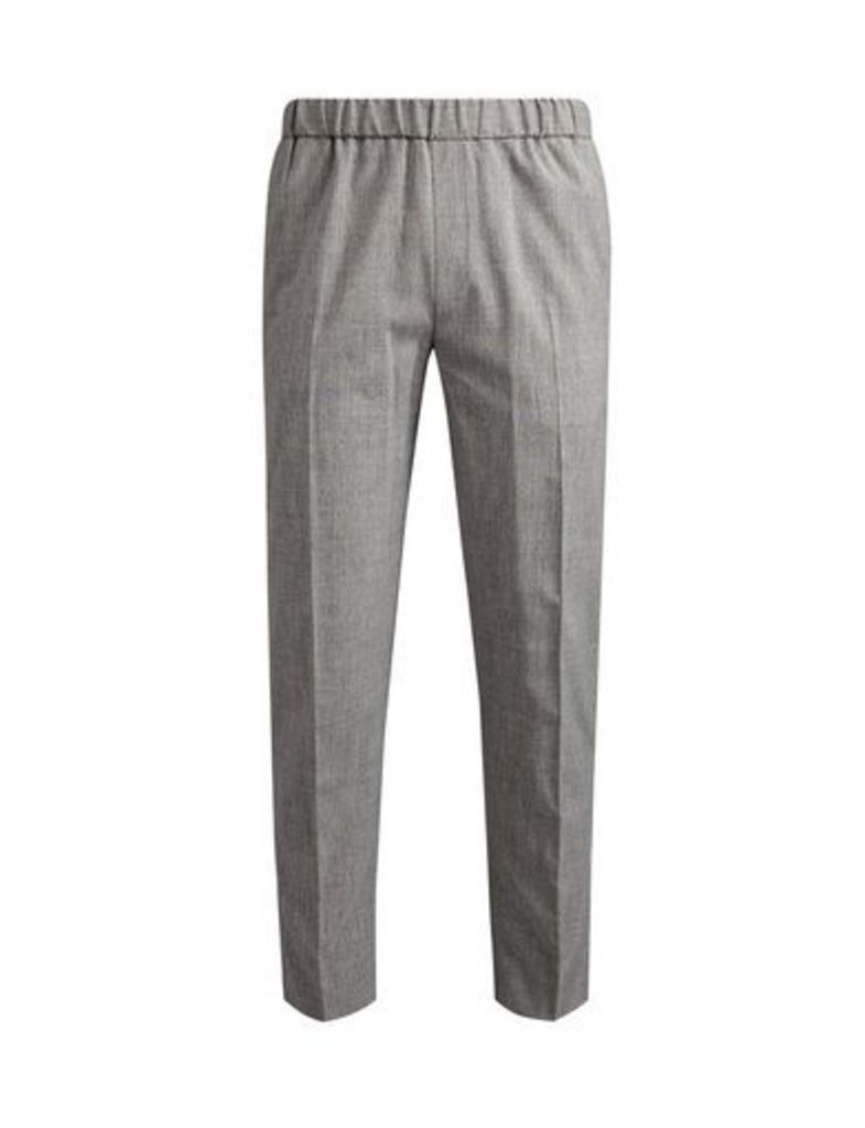 Mens Tapered Stretch Side Stripe Trousers, Grey