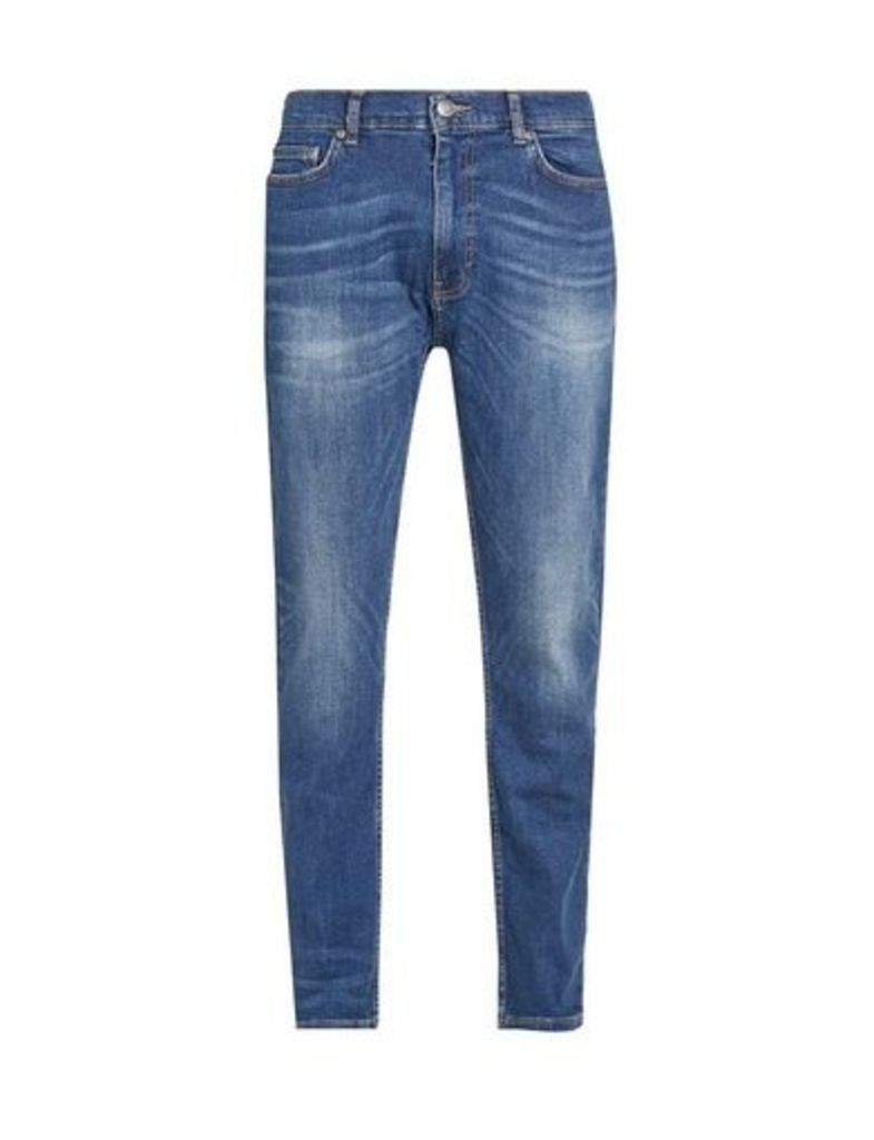 Mens Mid Blue Carter Tapered Fit Jeans, Blue