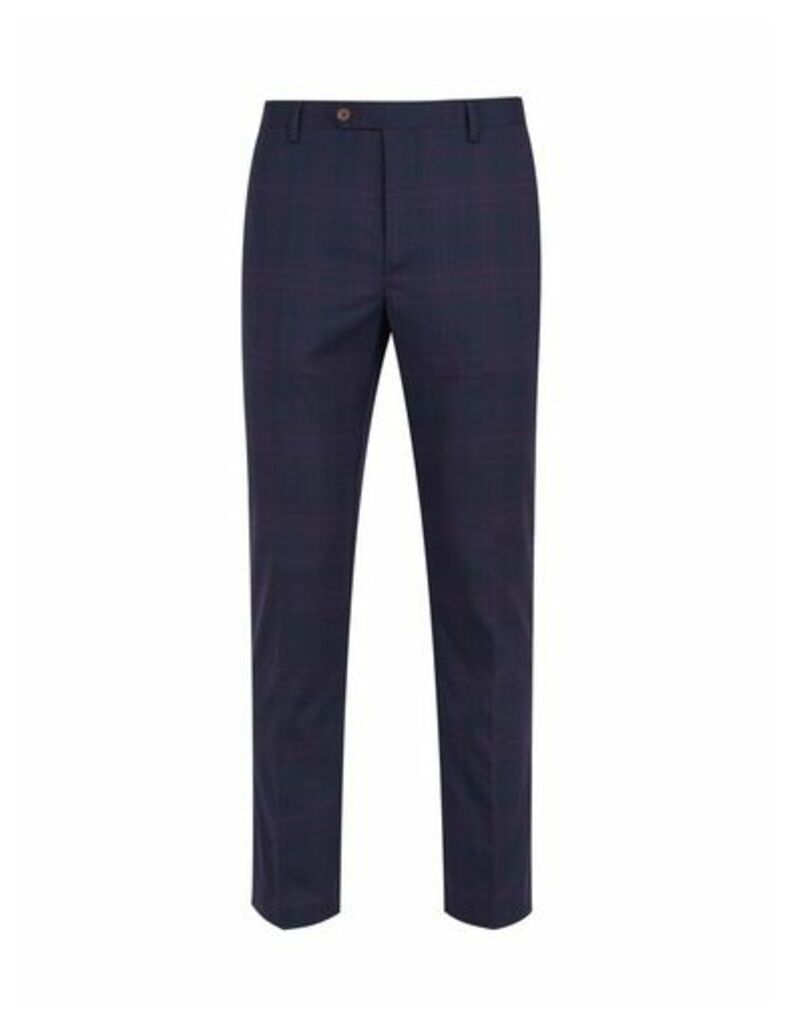 Mens 1904 Homewood Navy Check Trousers, Navy