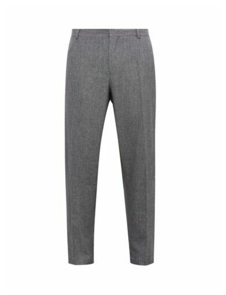 Mens Big & Tall Grey Birdseye Tailored Fit Suit Trousers, GREY
