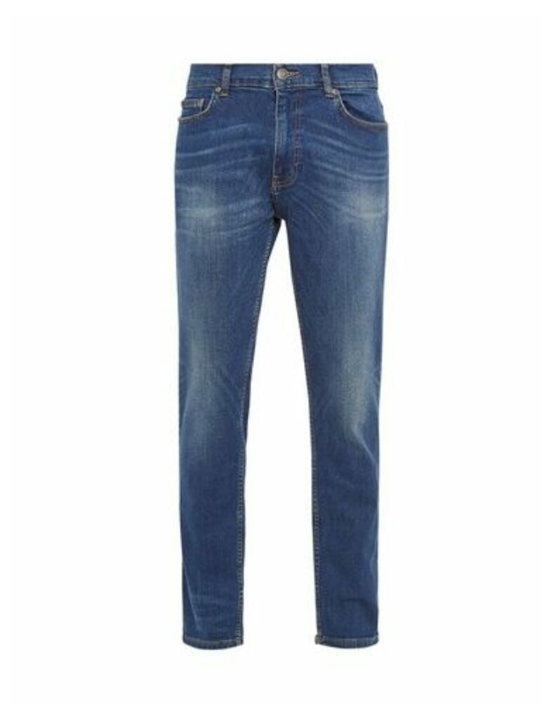 Mens Mid Wash Tapered Fit Jeans With Organic Cotton, Blue