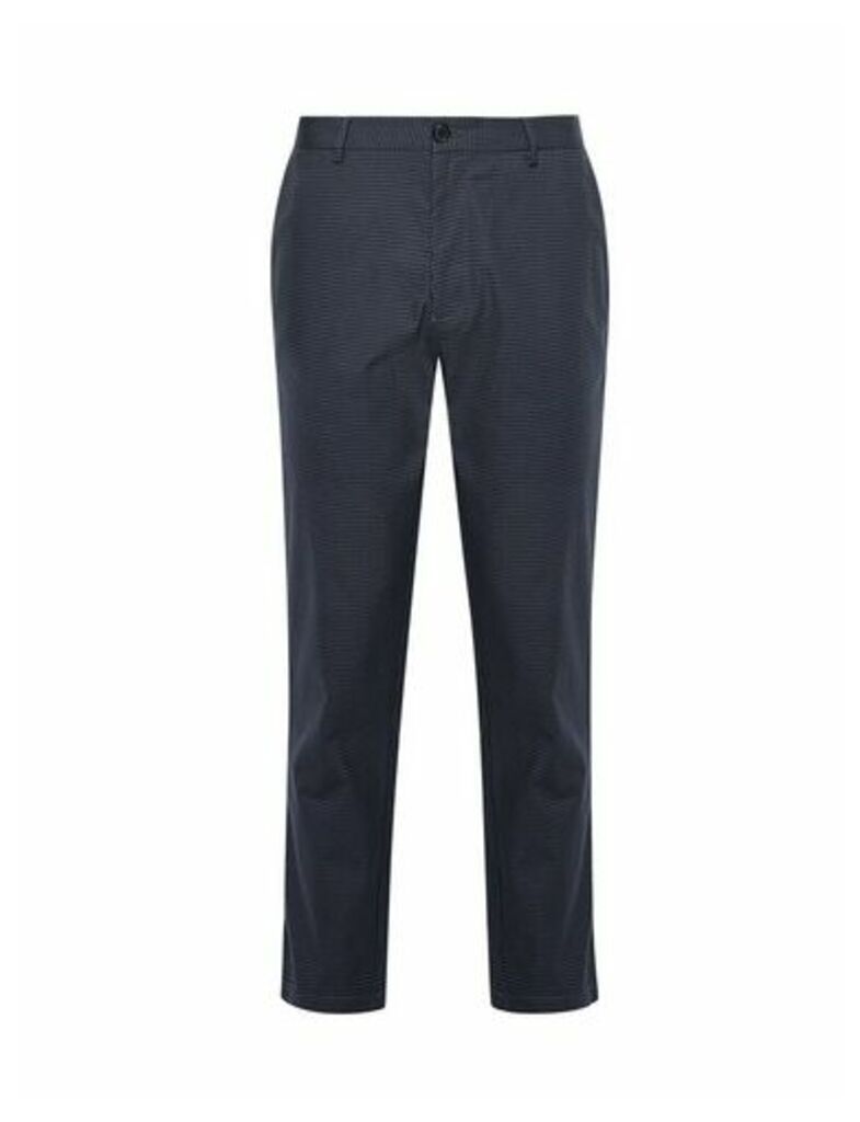 Mens Blue Skinny Fit Check Chinos, Blue