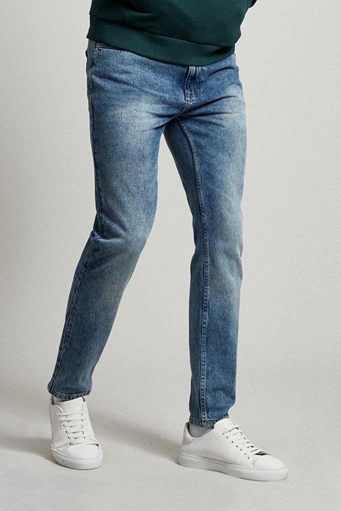 Mens Tapered Blue Tint Jeans
