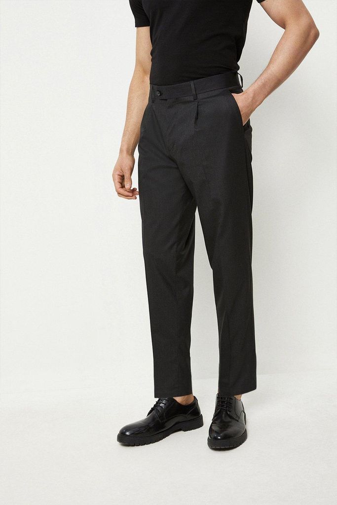 Mens Slim Tapered Fit 1904 Charcoal Suit Trousers