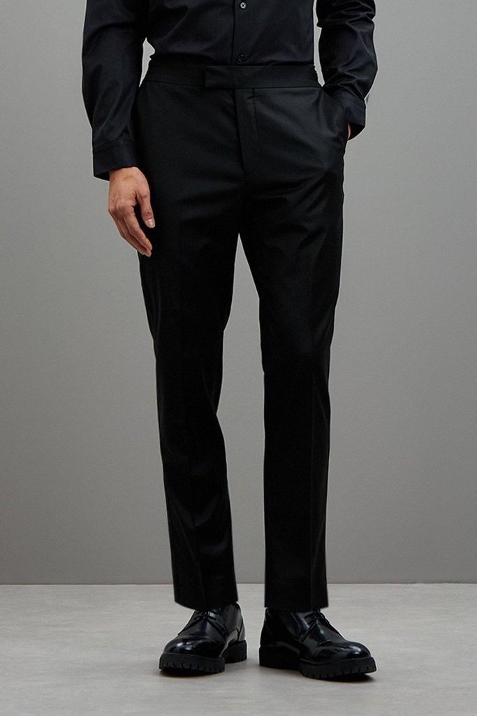 Mens Slim Fit Black Premium 1904 Tux Suit Trousers