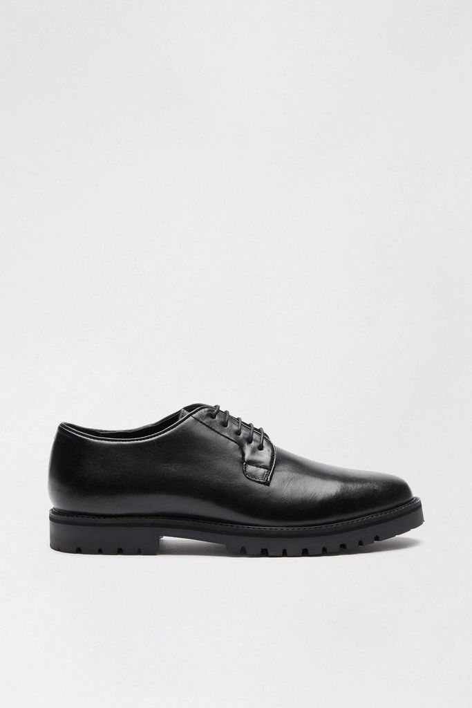 Mens Black Derby Shoes In Premium Leather