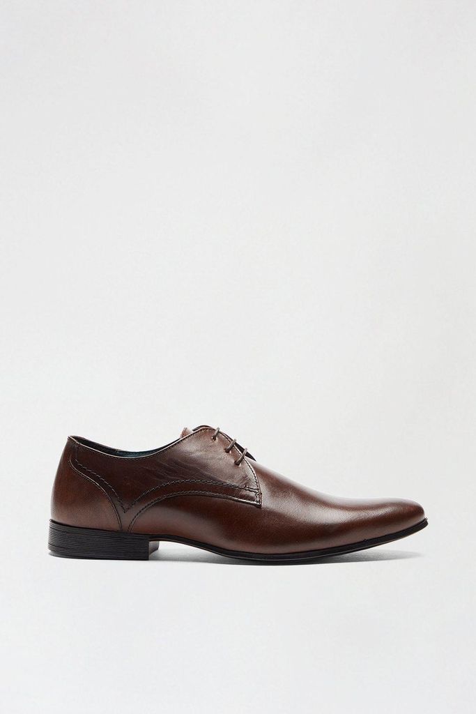 Mens Brown Leather Derby Shoes