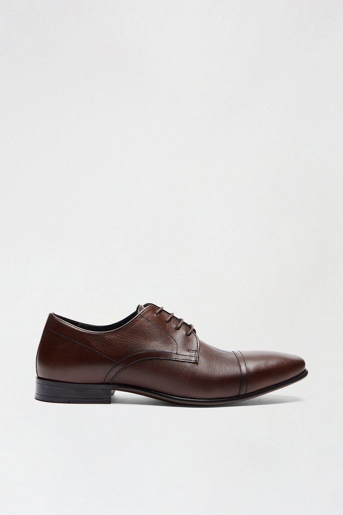 Mens Brown Leather Derby Shoes