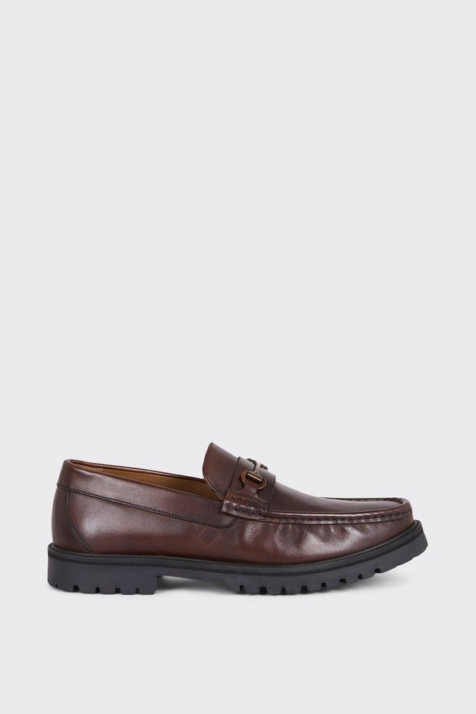Mens Brown Saddle Loafer Shoes