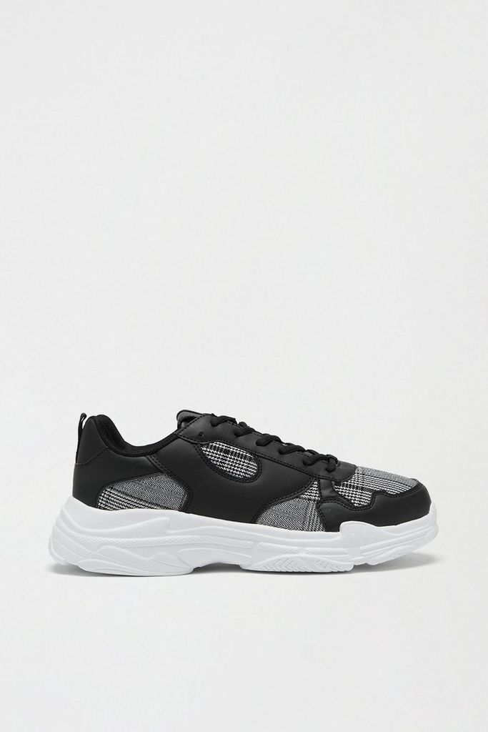 Mens Chunky Trainers With Check Detail