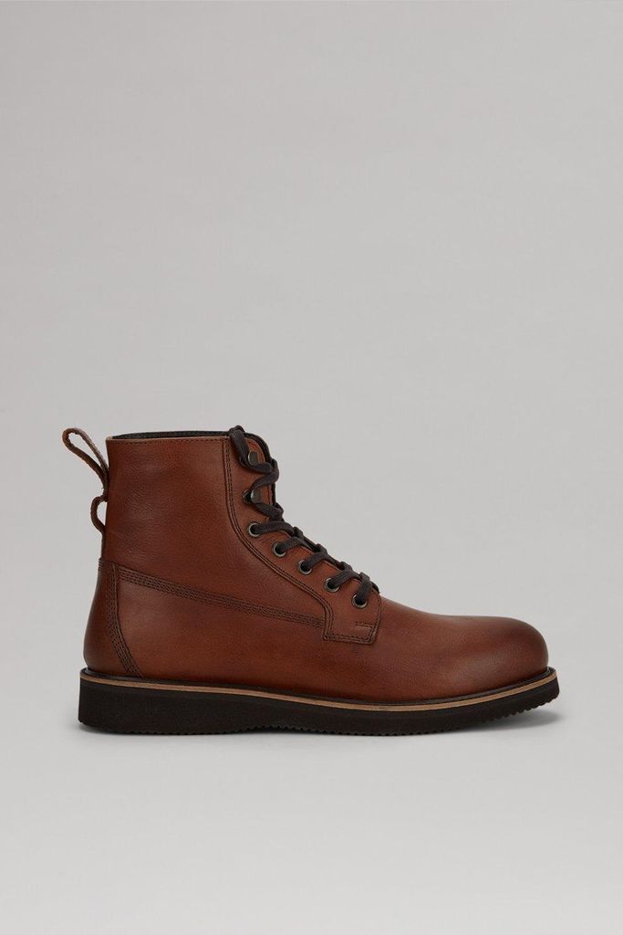 Mens Leather Panel Detail Boots