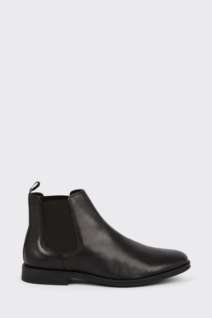 Mens Leather Smart Black Chelsea Boots