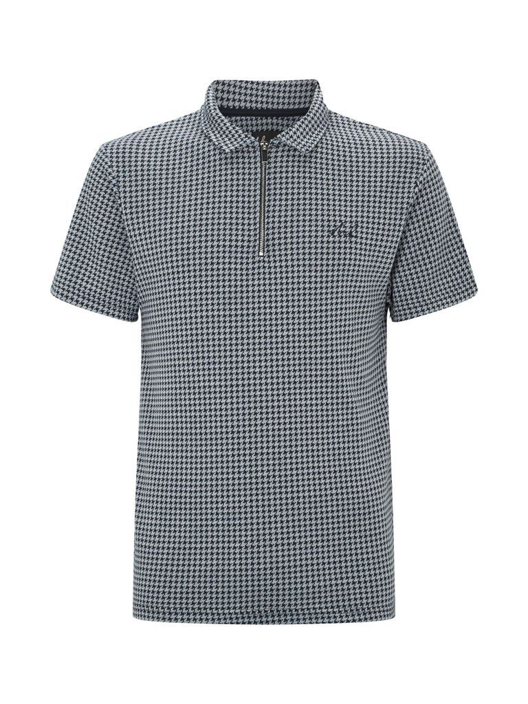Mens MB Collection Navy Puppytooth Polo