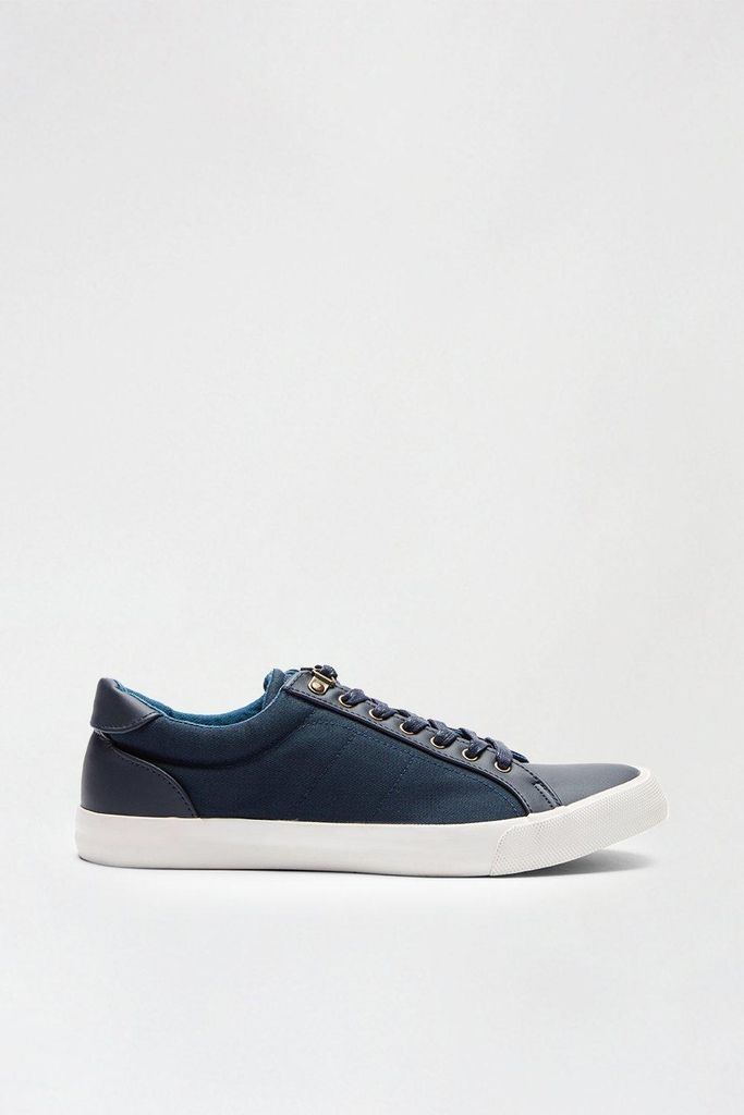 Mens Navy Canvas Trainers