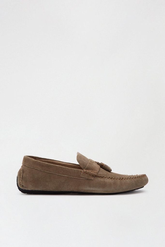 Mens Suede Driving Loafers