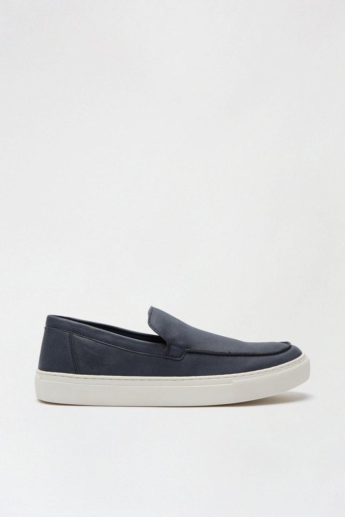 Mens Suede Look Slip On Shoes With Band