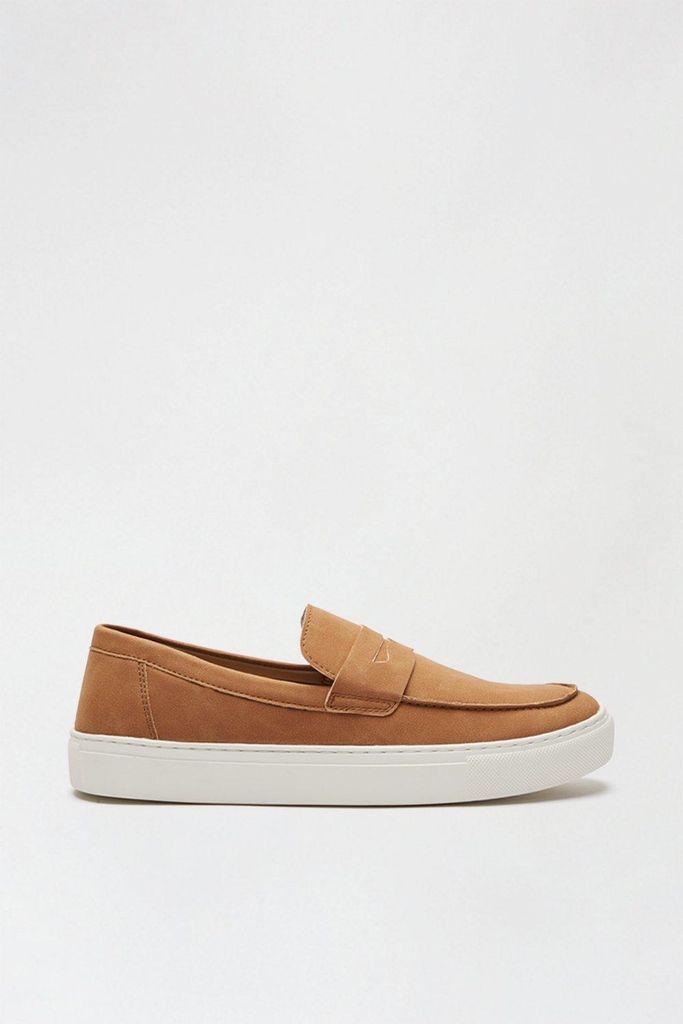 Mens Suede Look Slip On Shoes With Band