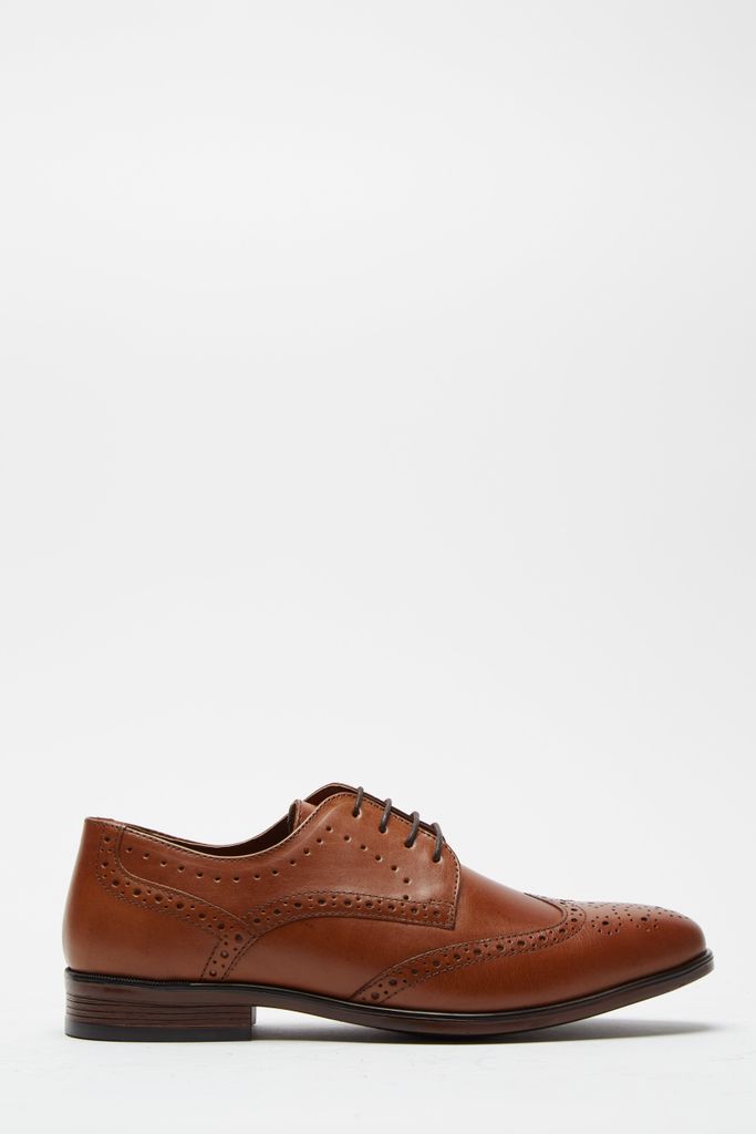 Mens Tan Leather Brogue Shoes