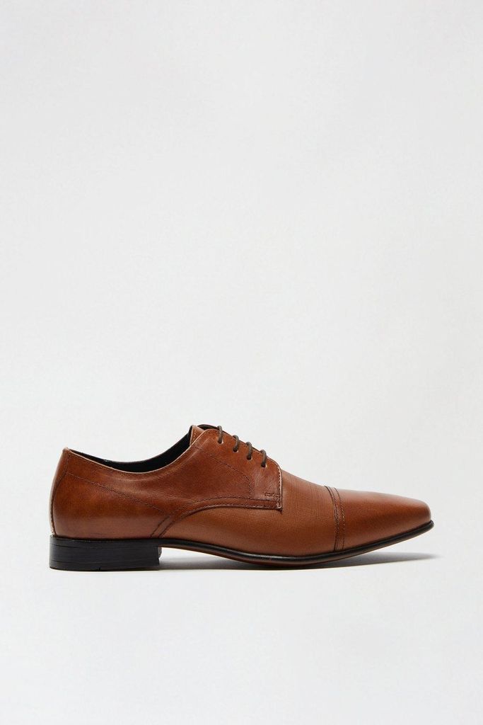 Mens Tan Leather Derby Shoes