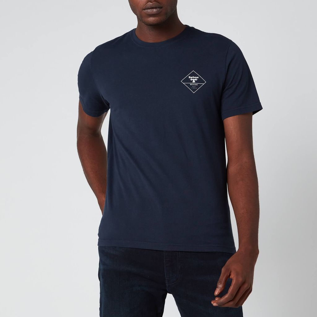 Men's Box Logo T-Shirt - Navy - S