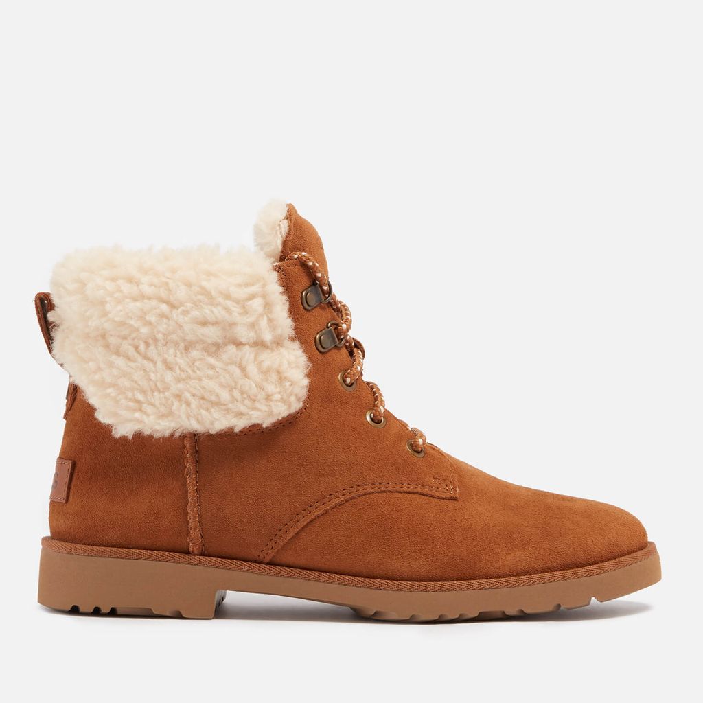 Romely Heritage Shearling-Trimmed Suede Ankle Boots - UK 8
