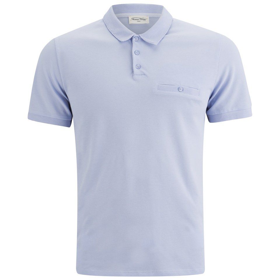 Men's Pocket Detail Polo Shirt - Sky - M - Blue
