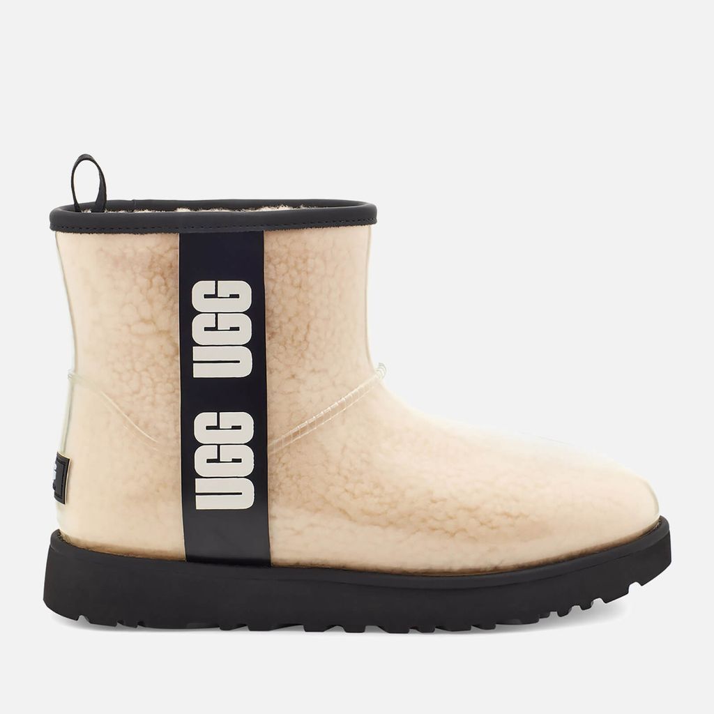 Classic Clear Mini Waterproof Perspex and Faux Shearling Boots - UK 5