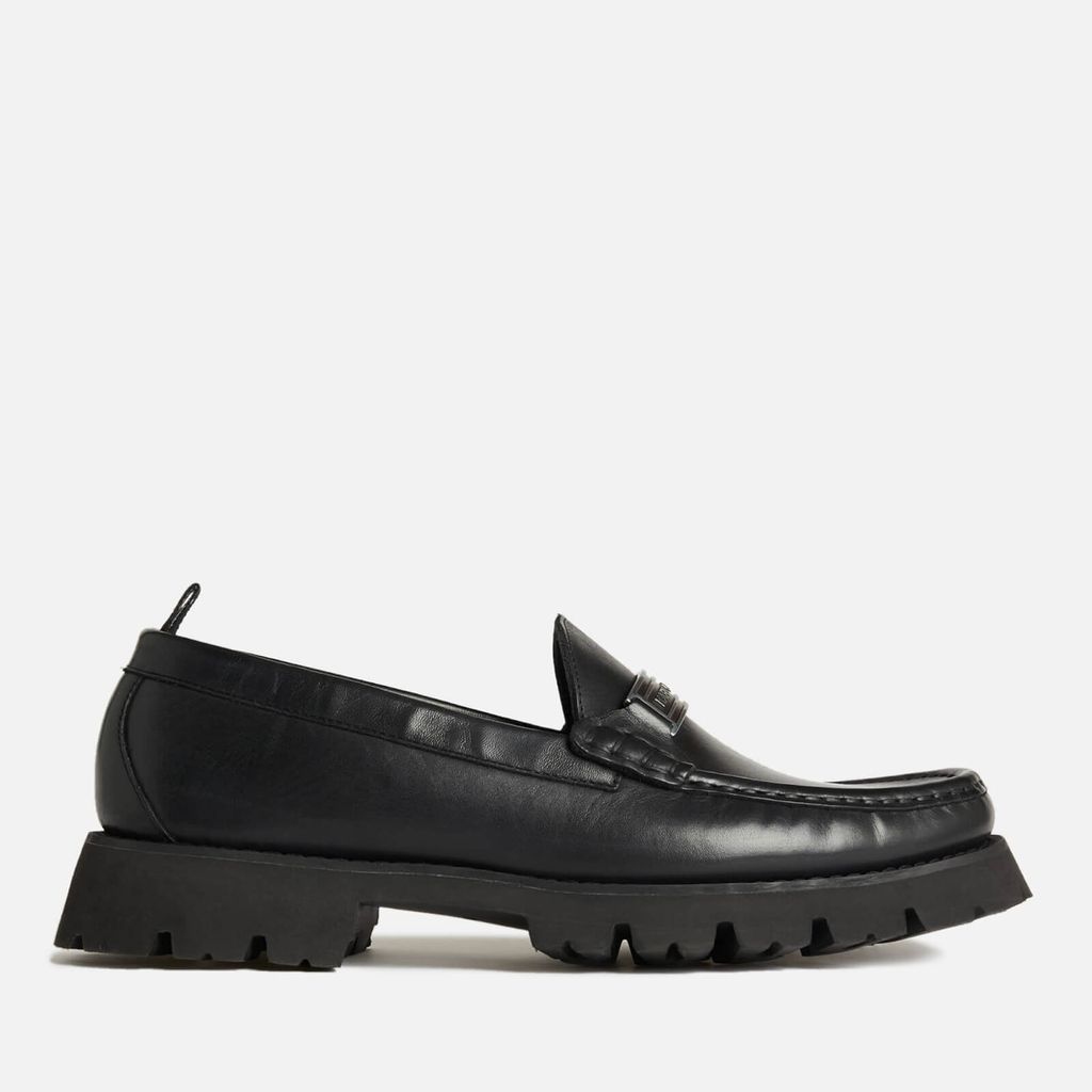 Mokassino Black Leather Loafers - UK 9