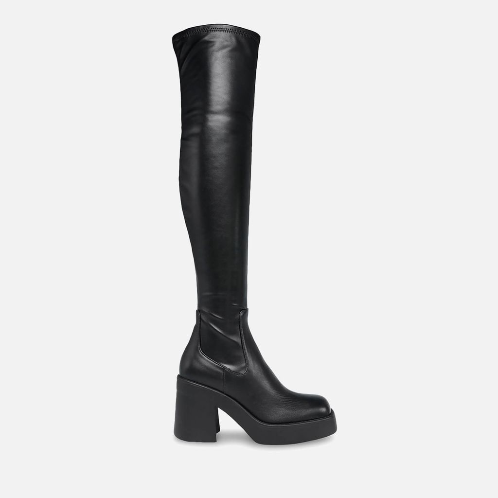 Clifftop Faux Leather Heeled Knee Boots - UK 3