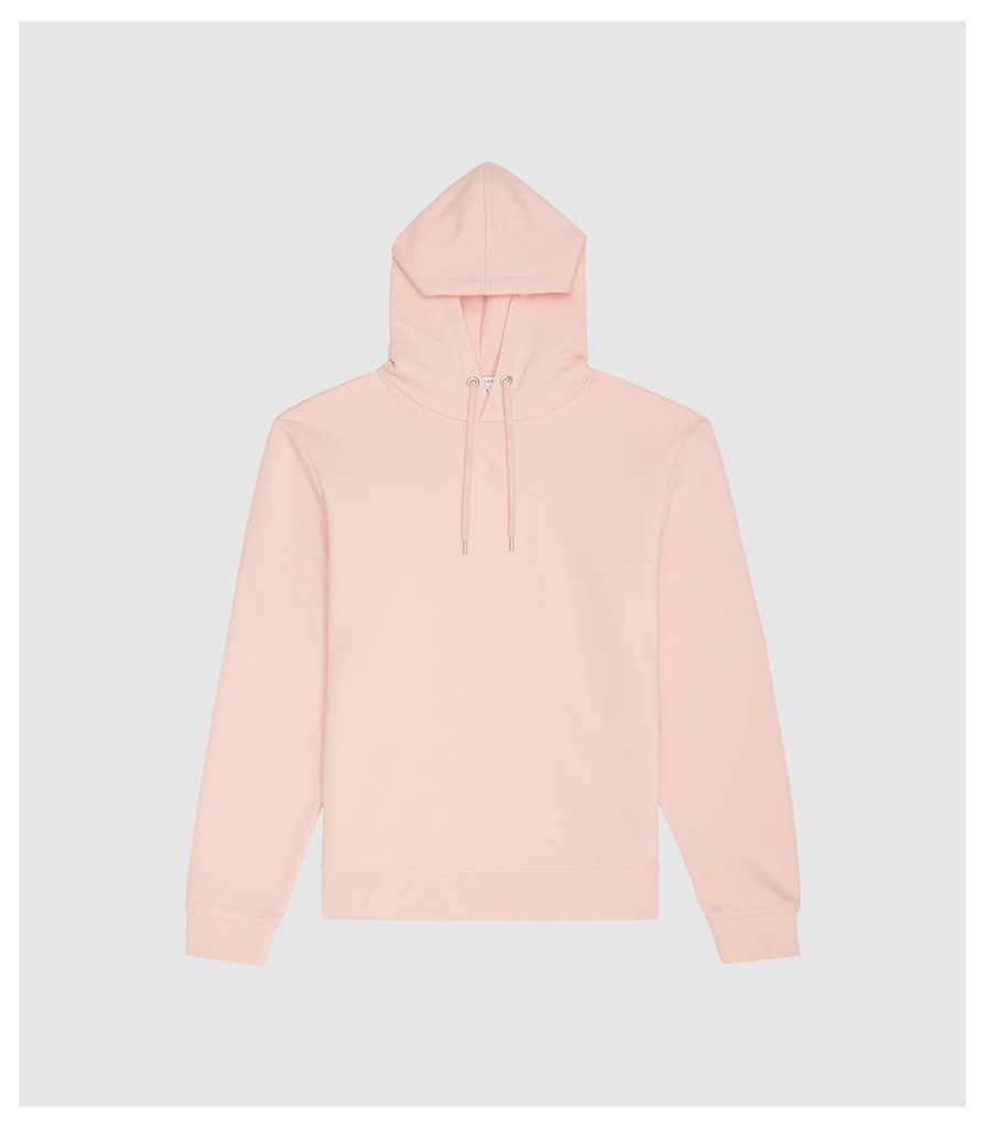 Reiss Fenton - Garment Dyed Hoodie in Pink, Mens, Size XXL