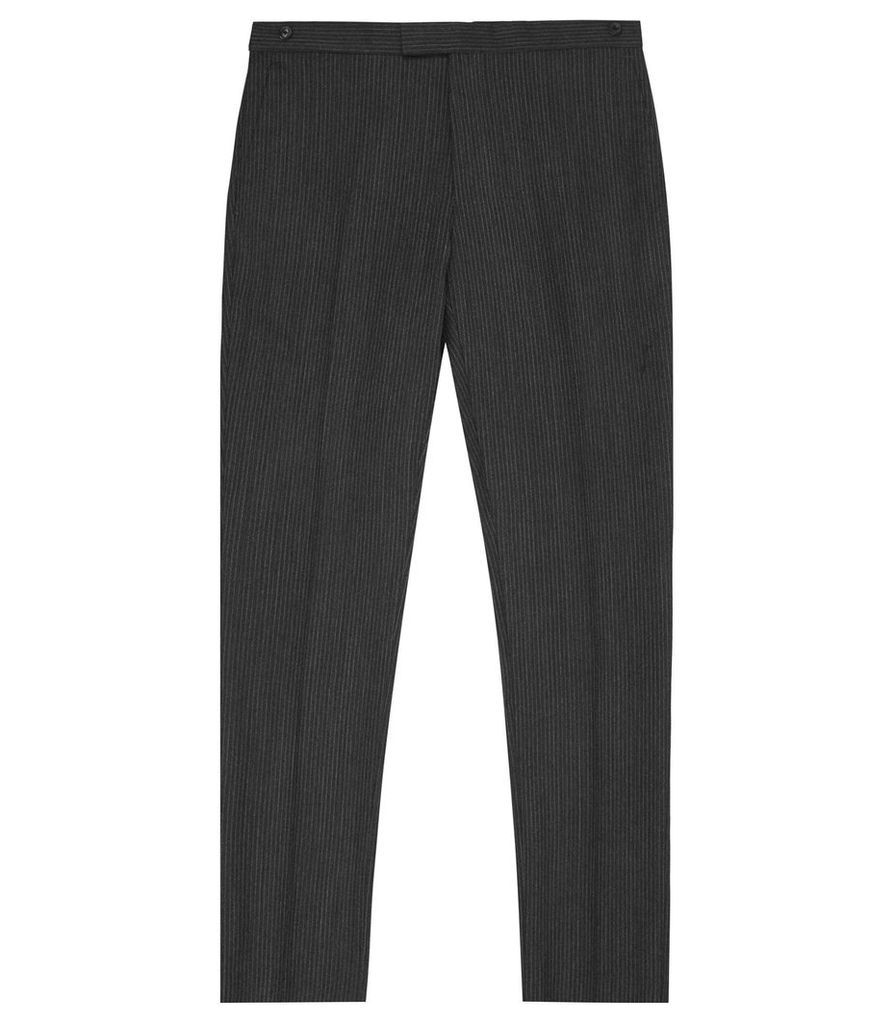 Reiss Dobron - Slim Fit Fine Striped Trousers in Grey, Mens, Size 38