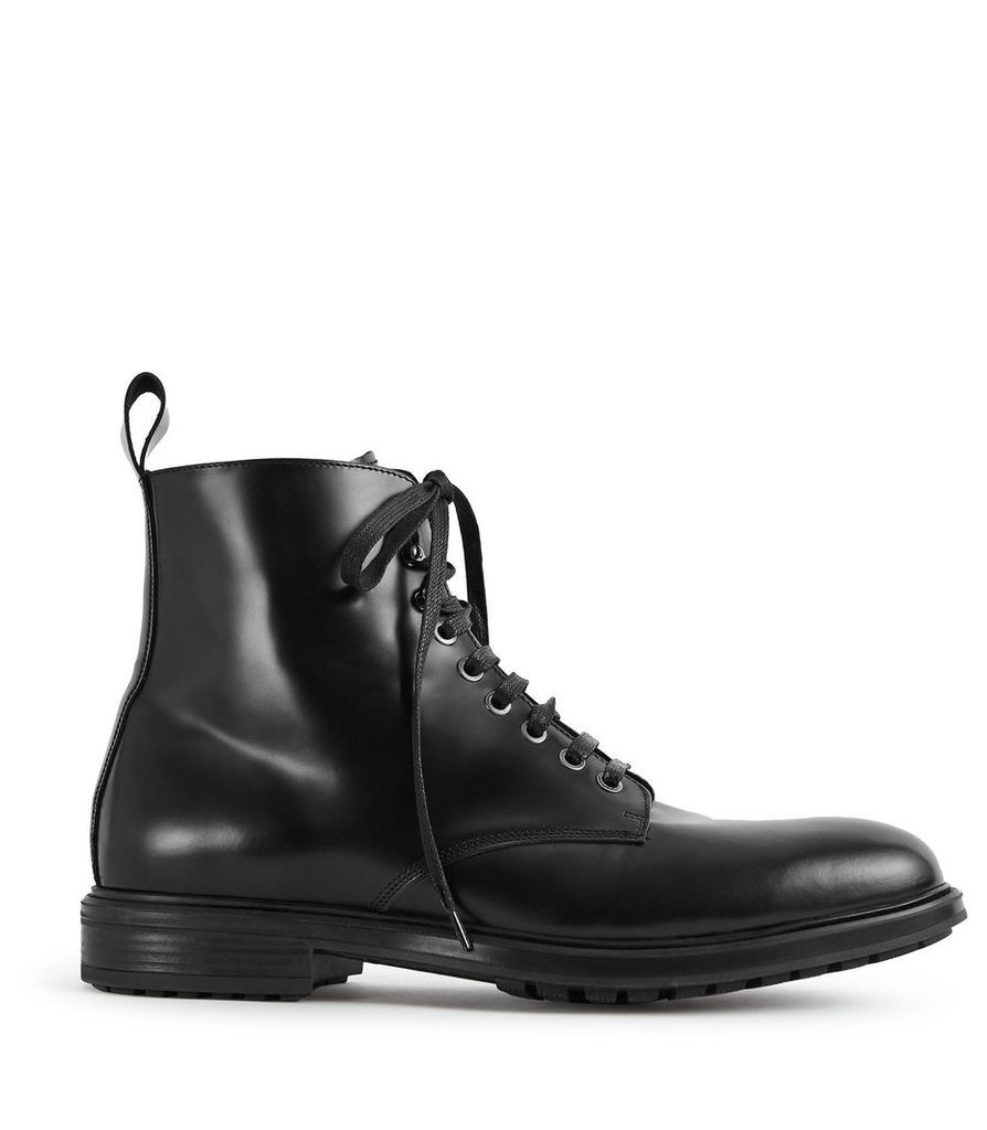 Reiss Bergen - Lace Up Boots in Black, Mens, Size 12