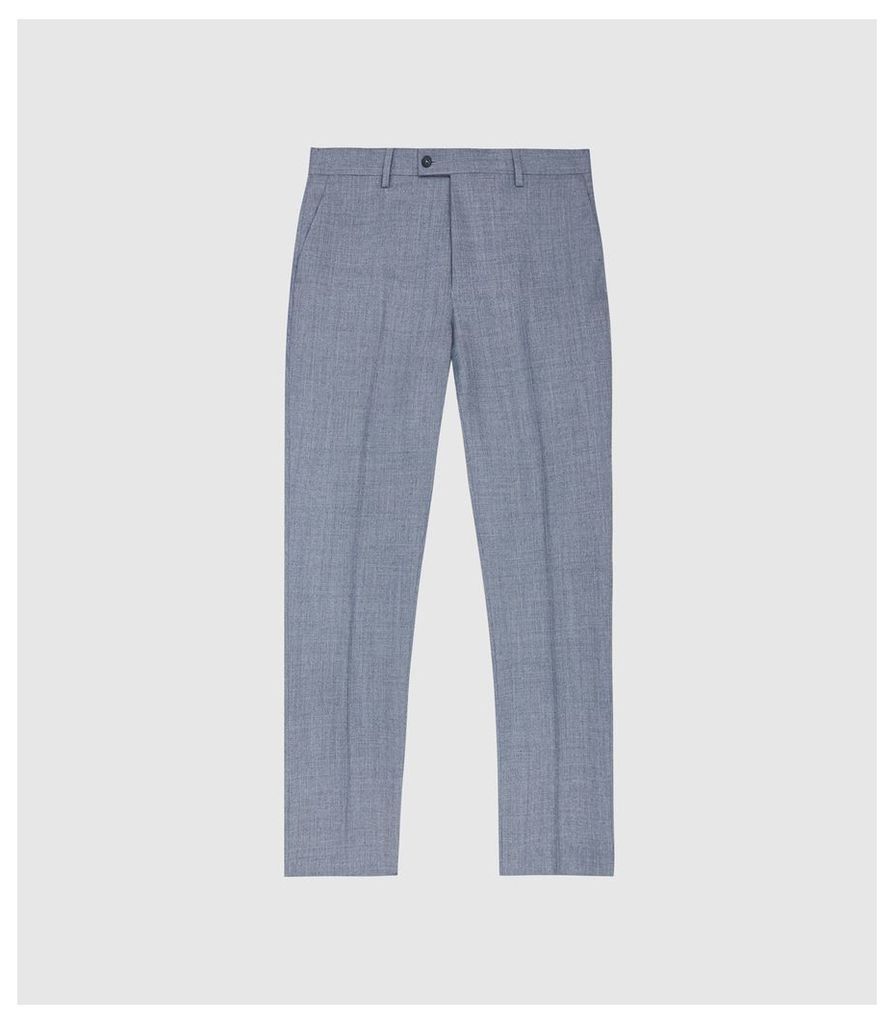 Reiss Worley - Wool Slim Fit Trousers in Light Blue, Mens, Size 38