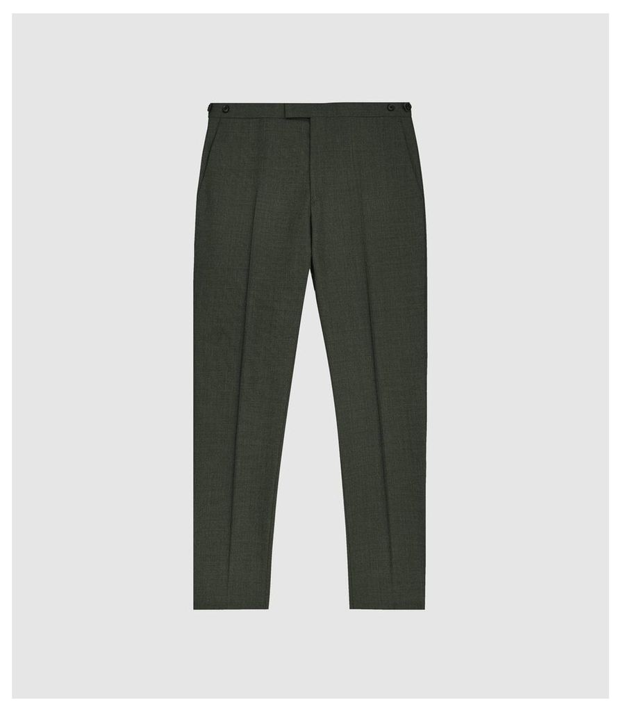 Reiss Foster - Slim Fit Wool Trousers in Green, Mens, Size 38