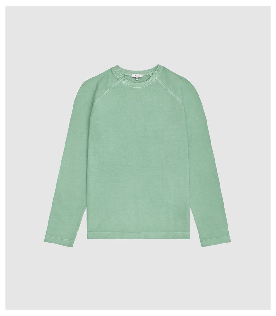 Reiss Hampstead - Garment Dyed Sweatshirt in Peppermint, Mens, Size XXL