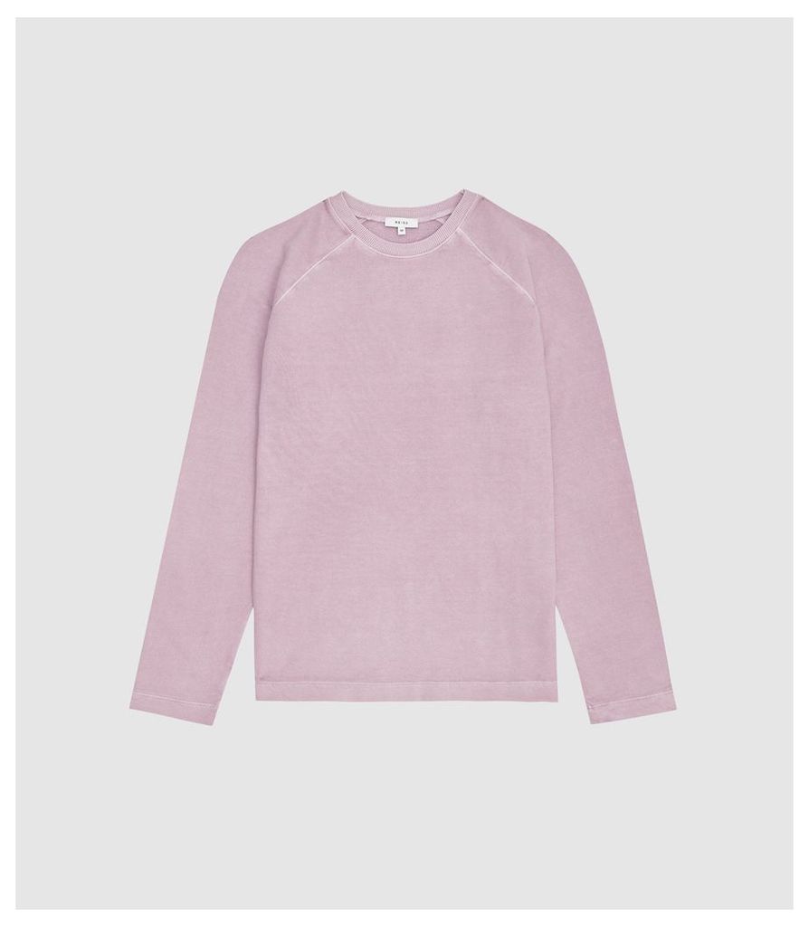 Reiss Hampstead - Garment Dyed Sweatshirt in Lilac, Mens, Size XXL
