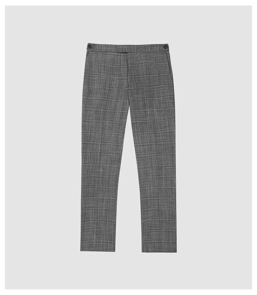 Reiss Lafite - Checked Modern Fit Trousers in Grey, Mens, Size 38