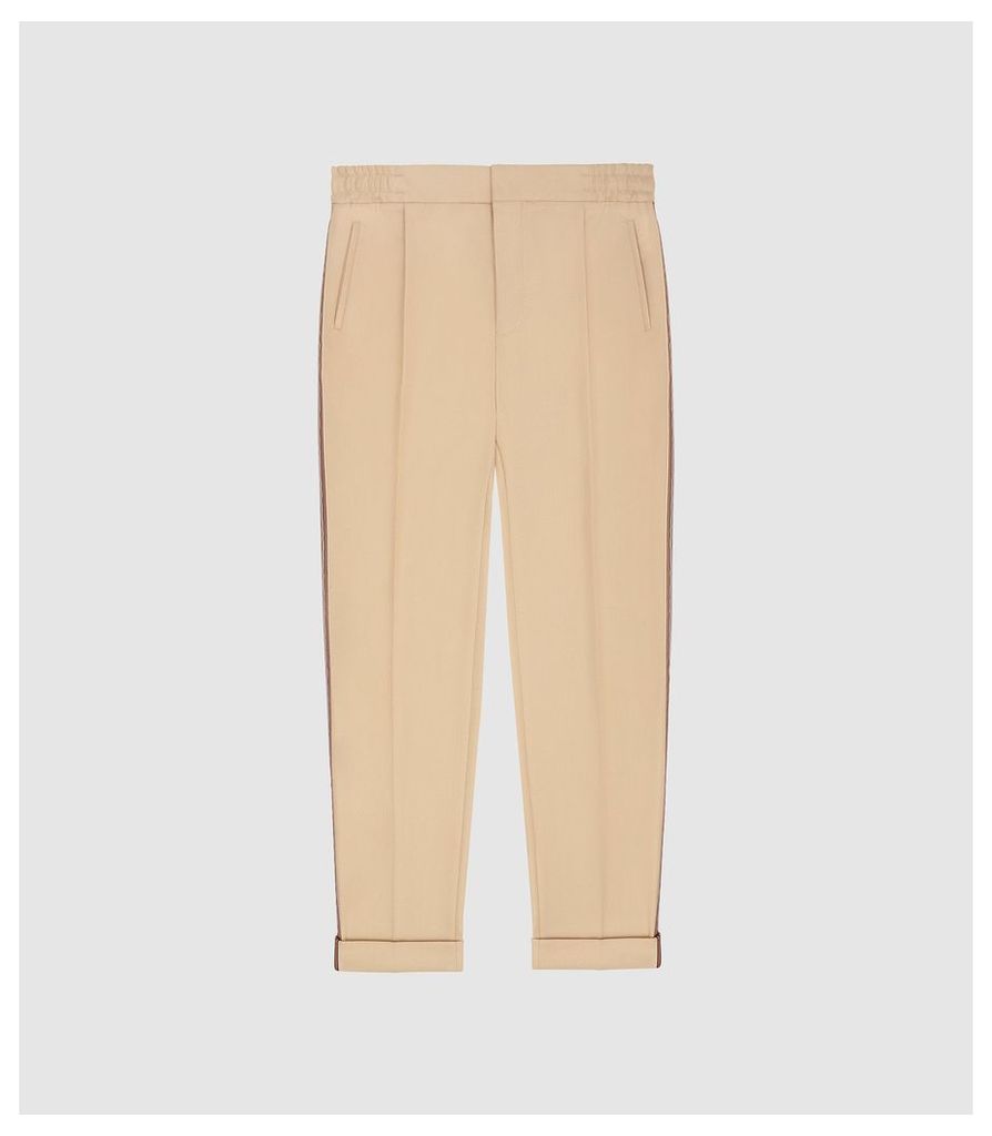 Reiss Salmon - Casual Trousers With Side Stripe in Tan, Mens, Size 38