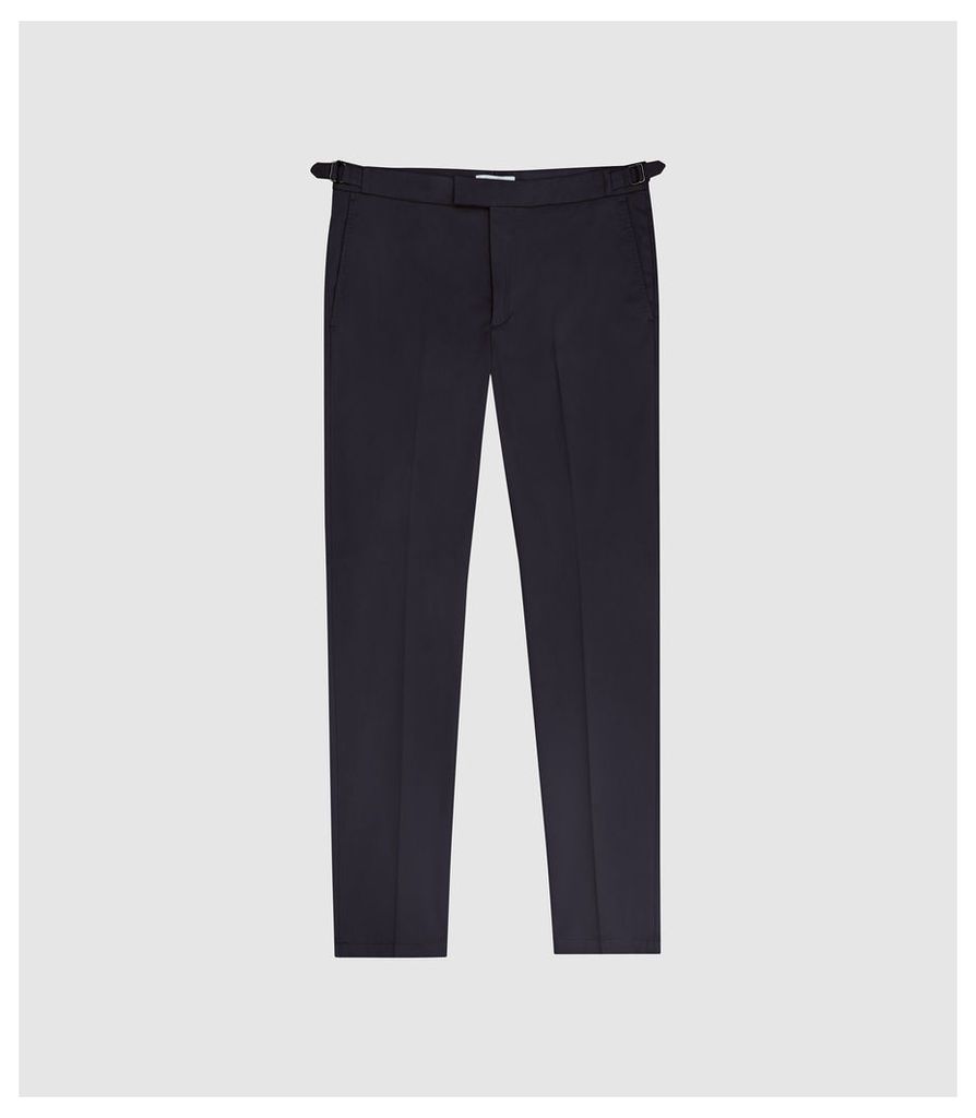 Reiss Ache - Brushed Cotton Trousers in Navy, Mens, Size 36