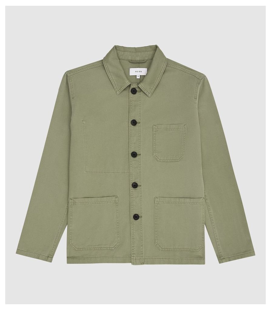 Reiss Conley - Casual Worker Jacket in Khaki, Mens, Size XXL