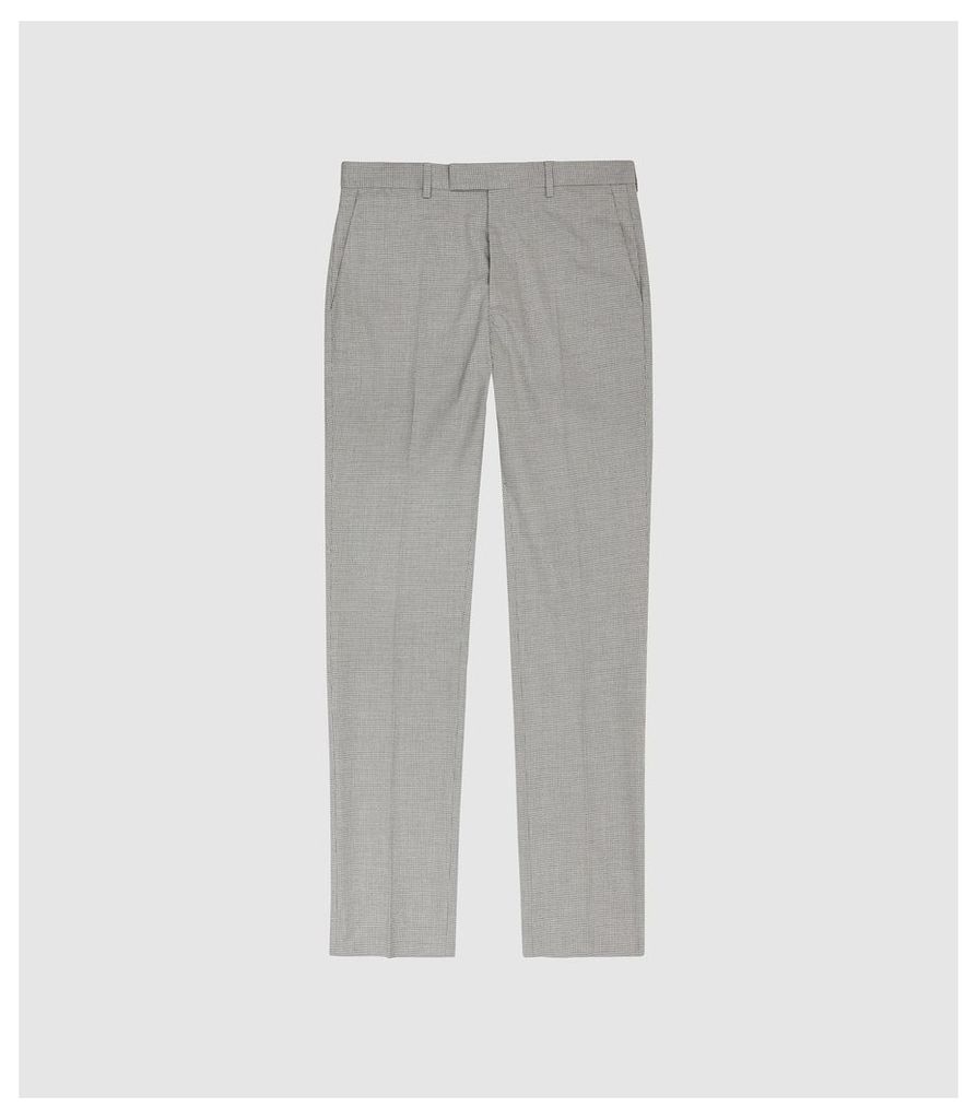 Reiss Gilly - Slim Fit Checked Trousers in Grey, Mens, Size 38