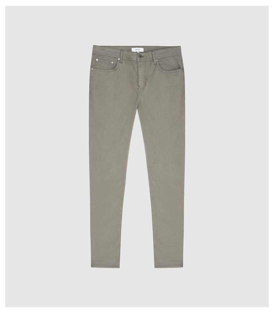 Reiss Pistol - Five Pocket Slim Fit Trousers in New Sage, Mens, Size 38