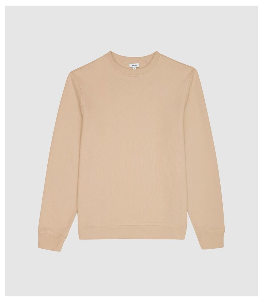 Reiss Arthur - Garment Dyed Sweatshirt in Camel, Mens, Size XXL