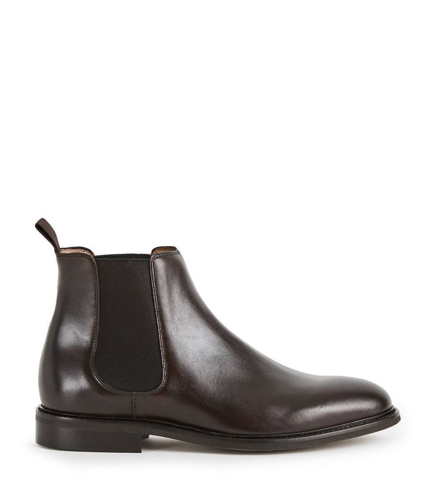 Reiss Tenor - Leather Chelsea Boots in Dark Brown, Mens, Size 12