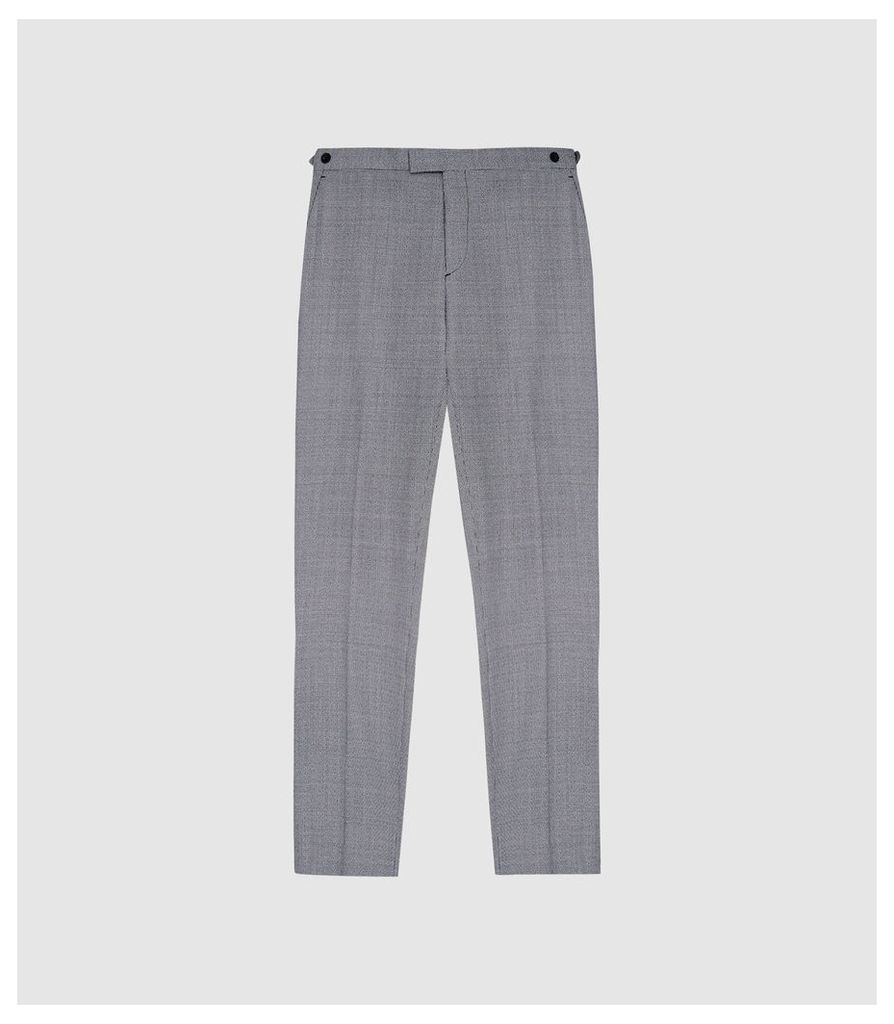 Reiss Wangle - Puppytooth Checked Trousers in Blue/white, Mens, Size 38