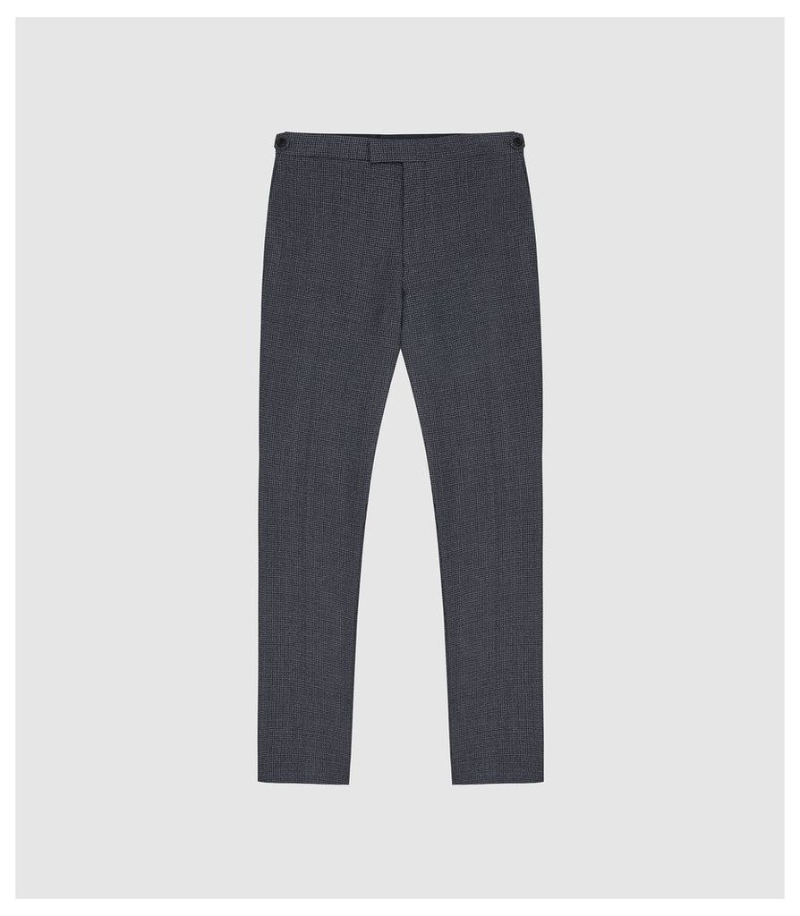 Reiss Pavese - Textured Slim Fit Trousers in Navy, Mens, Size 38