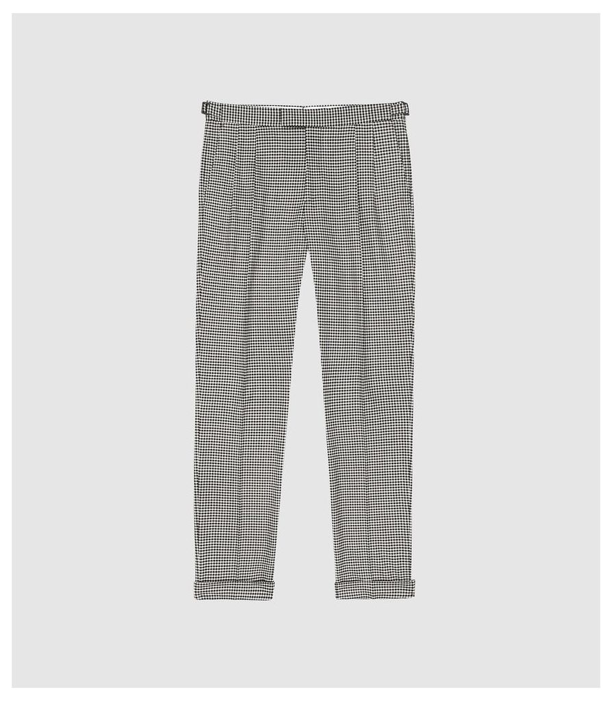 Reiss Carp - Checked Slim Fit Trousers in Brown, Mens, Size 38