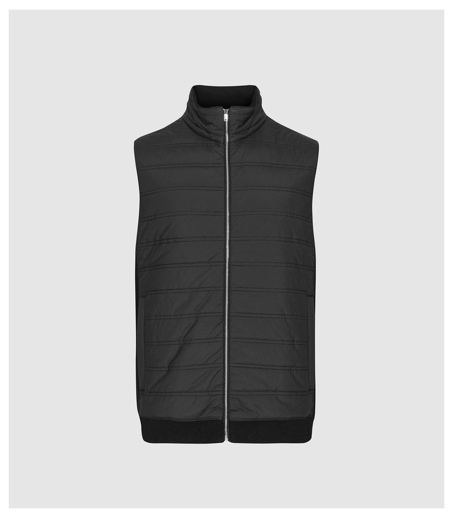 Reiss William - Quilted Gilet in Black, Mens, Size XXL
