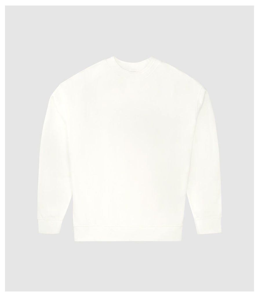 Reiss Sanro - Interest Neckline Sweatshirt in Ecru, Mens, Size XXL